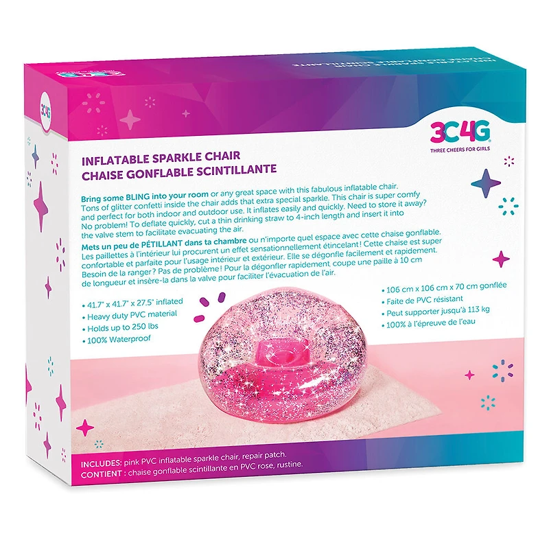 3C4G Glitter Confetti Chair - Pink