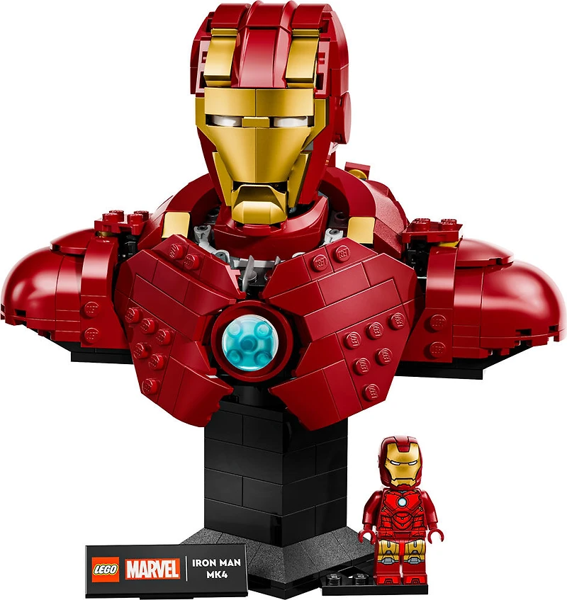 LEGO Marvel Le Buste d'Iron Man MK 4, Modèle à Construire pour Adultes avec Figurine, Cadeau à Collectionner 76327