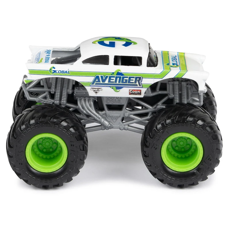 Monster Jam, Monster trucks en métal moulé Grave Digger Vs. Avenger officiels, échelle 1:64