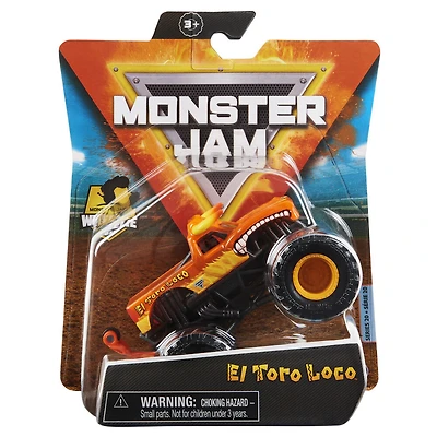 Monster Jam, Monster truck El Toro Loco officiel, véhicule en métal moulé, série Shear Madness, échelle 1:64