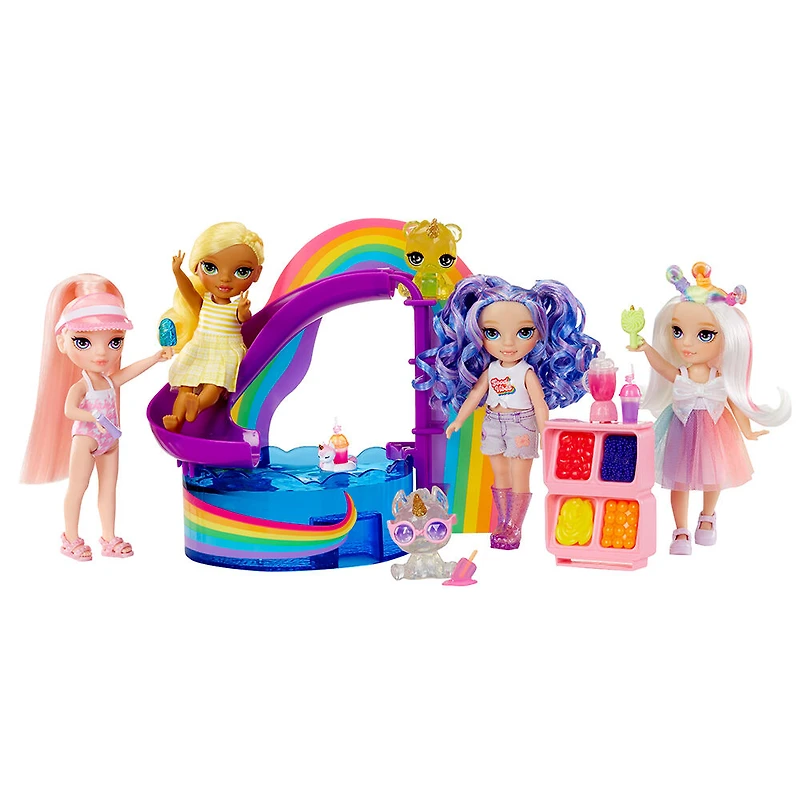 Jeu Journée piscine Rainbow High Littles + petite poupée (rose de 5,5 po (14 cm))
