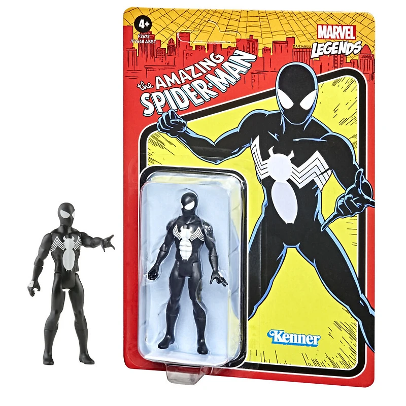 Marvel Legends Series Retro 375, figurine de collection rétro Symbiote Spider-Man de 9,5 cm