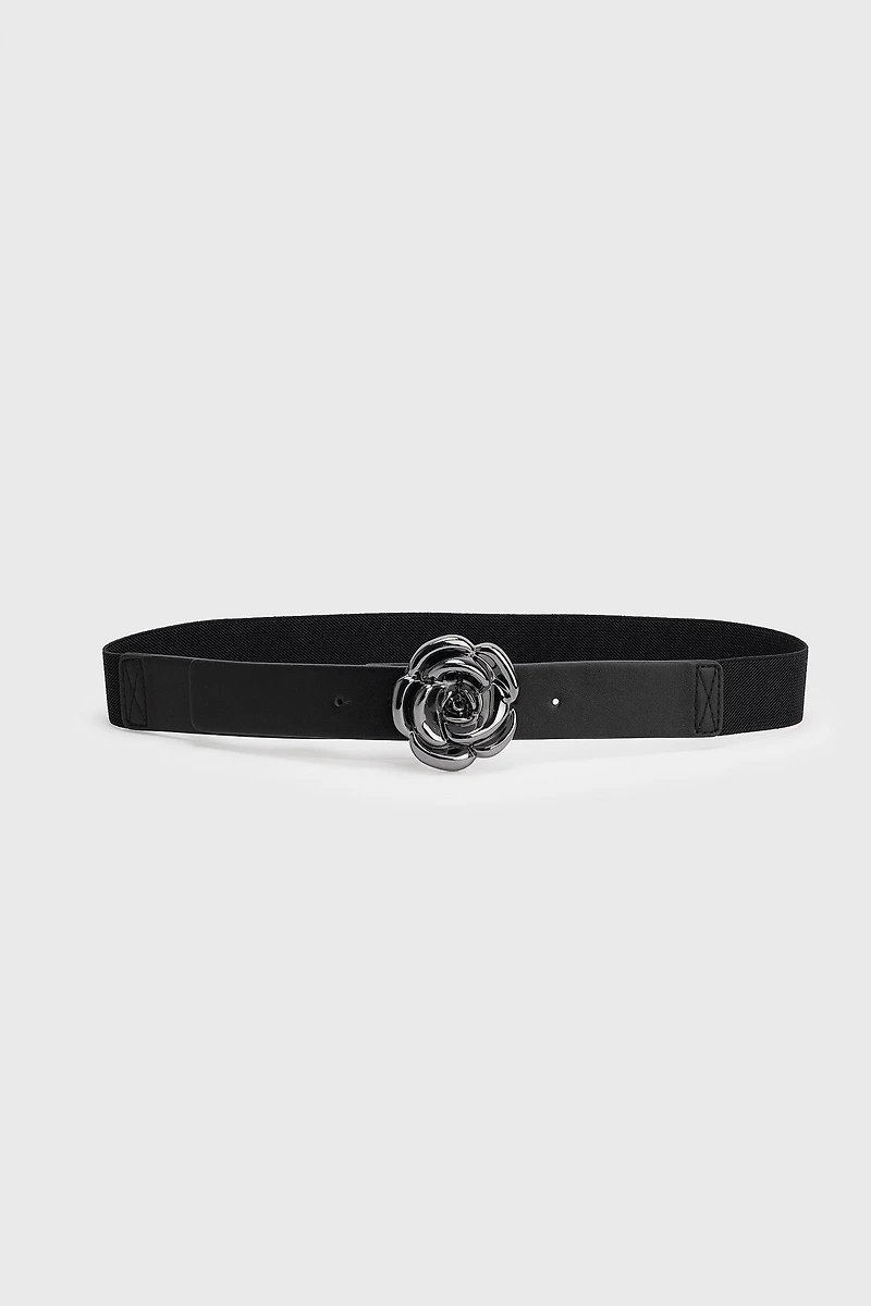 Ceinture extensible avec boucle en forme de fleur