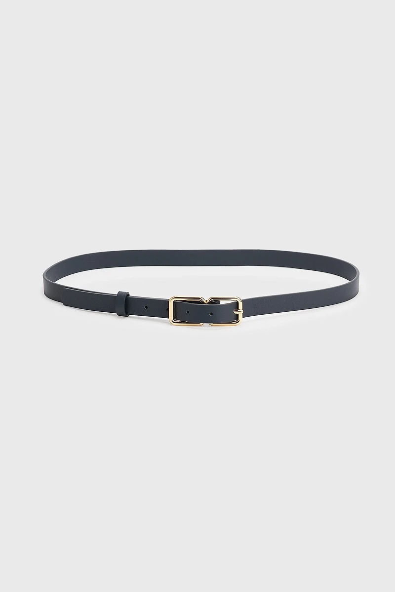 Ceinture avec double boucle dorée