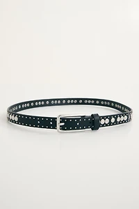 Studded leather belt