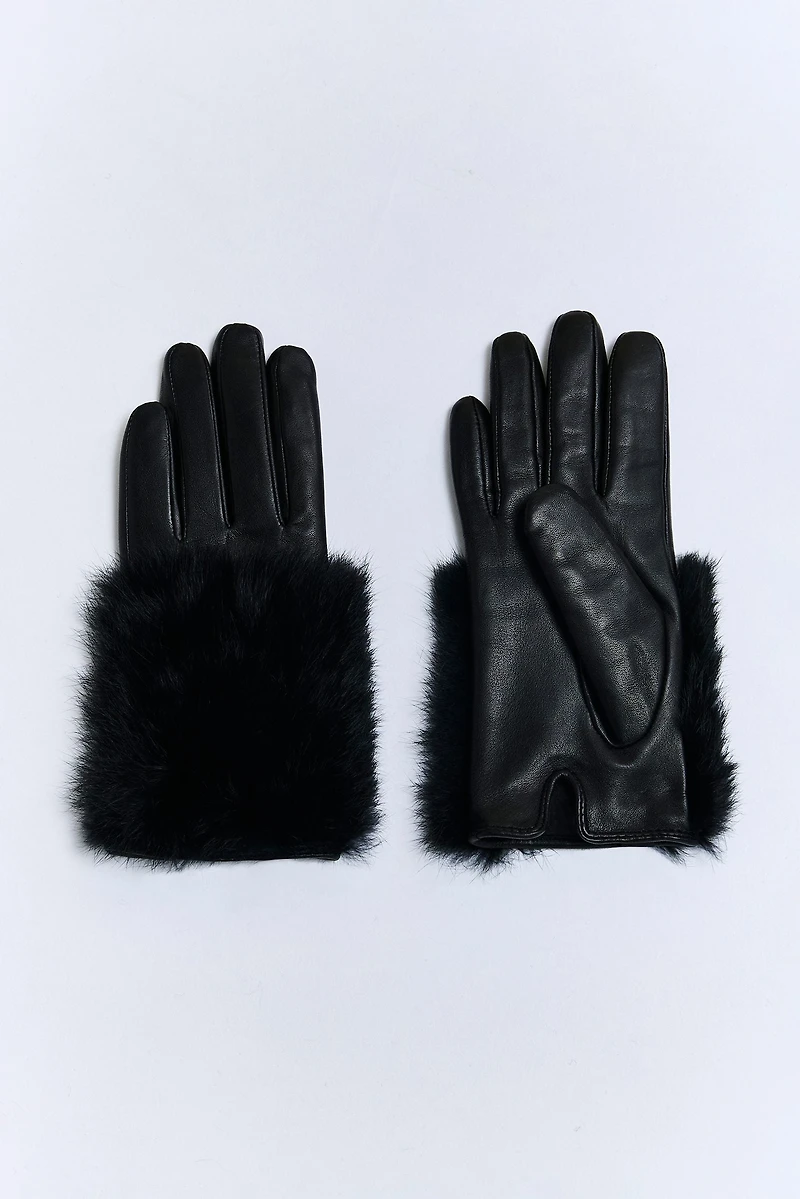 Gants de cuir avec fourrure