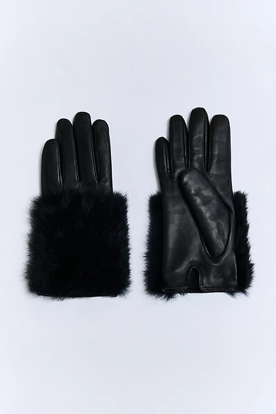 Gants de cuir avec fourrure