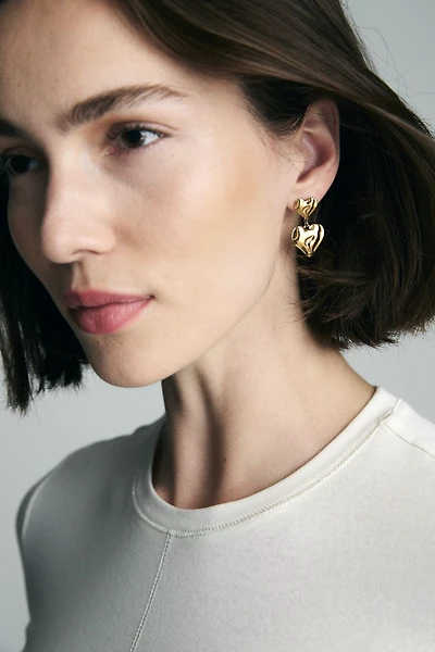 Heart pendant earrings