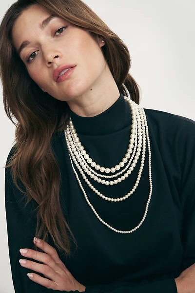 Collier de perles à rangs multiples