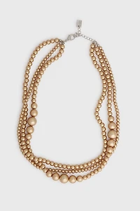 Multi row pearl necklace