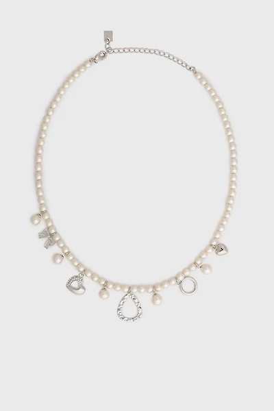 Pearl necklace with charms