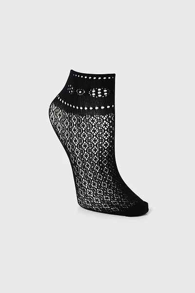 Fishnet socks with geometric pattern