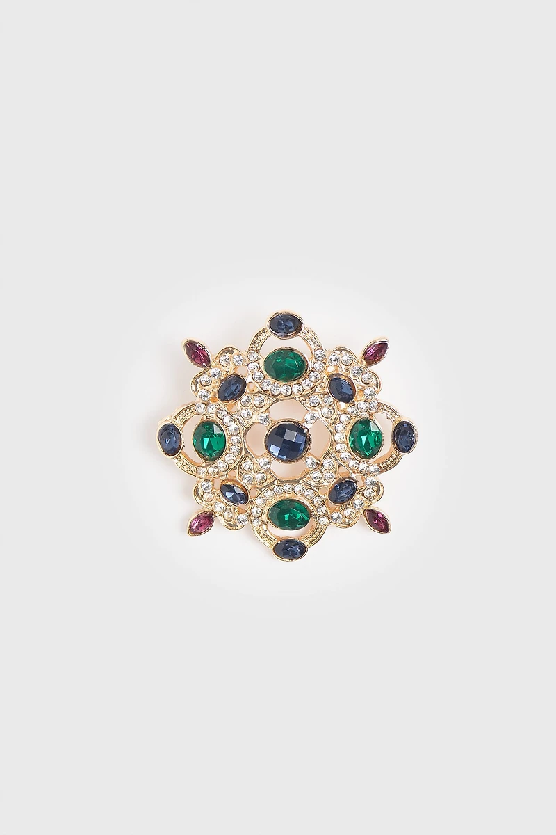 Broche à pierres colorées