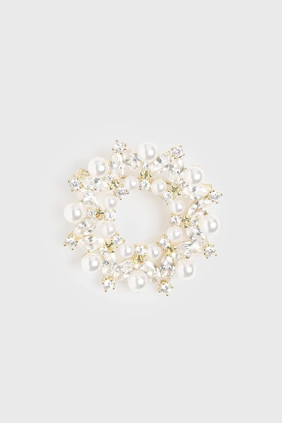 Broche perles et cristaux