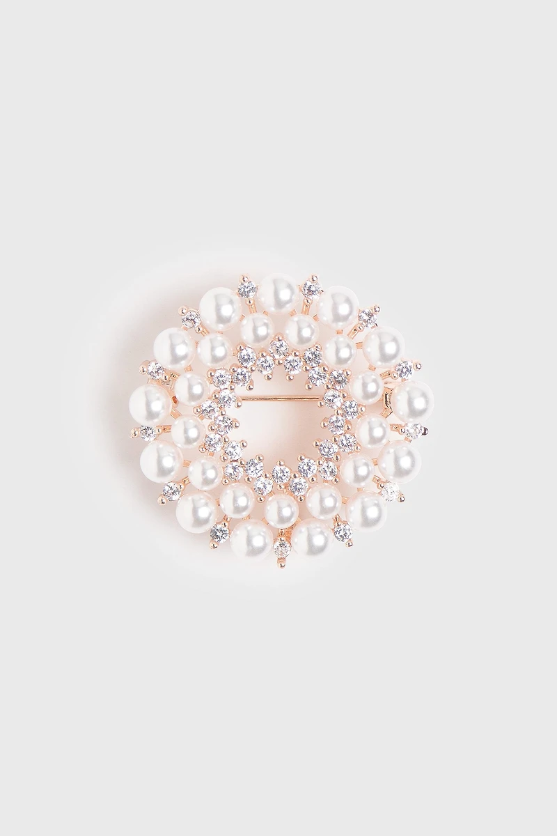 Broche halo de perles