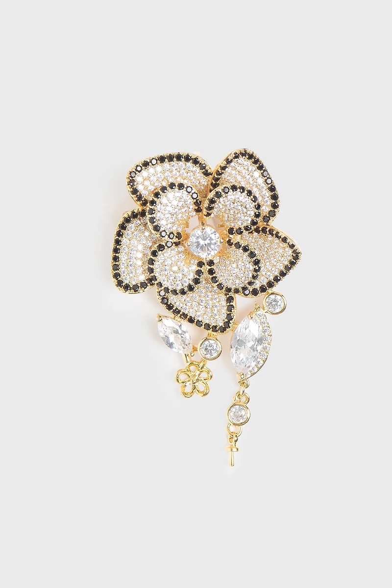 Broche fleur dorée