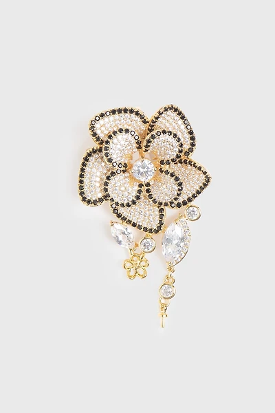 Broche fleur dorée