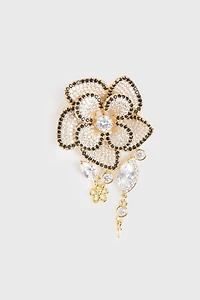 Broche fleur dorée
