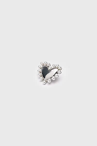 Heart shaped brooch with pearls