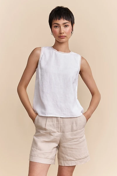 Sleeveless linen top