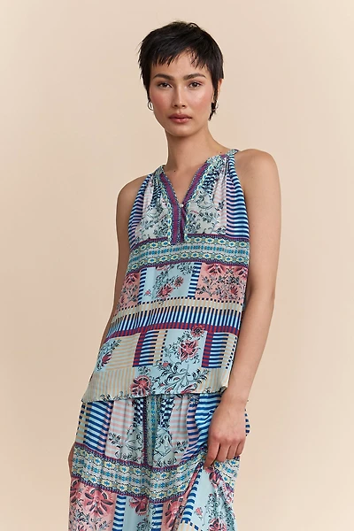Printed halter top