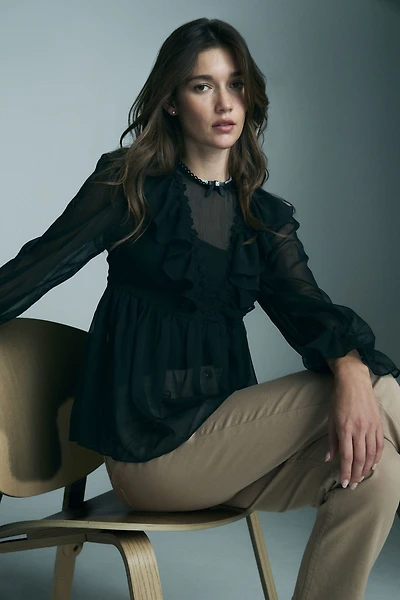 Blouse fluide avec fronces