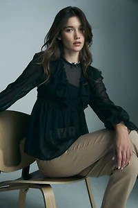 Blouse fluide avec fronces