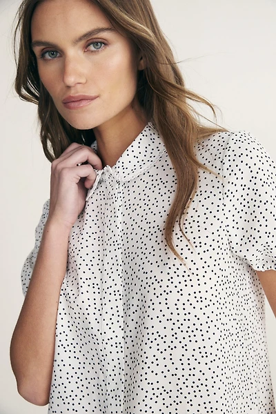 Chemisier à pois manches courtes