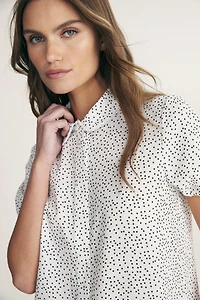 Chemisier à pois manches courtes