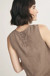 Sleeveless linen top