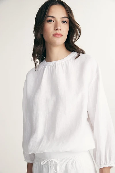 Oversized linen top