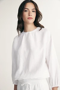 Oversized linen top