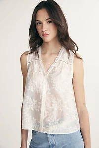 V-neck sleeveless top