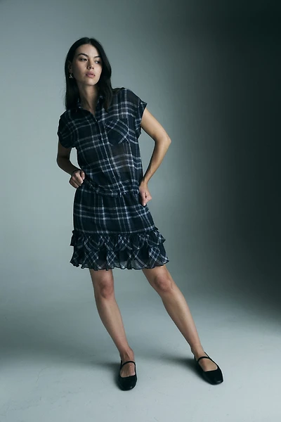 Loose plaid shirt