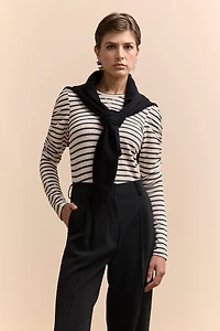 Striped crew neck top