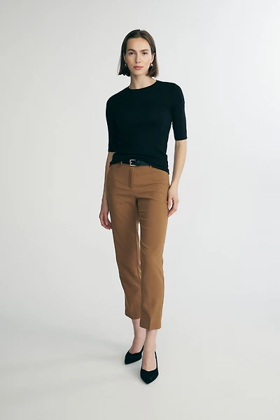 Ribbed top with crew neck