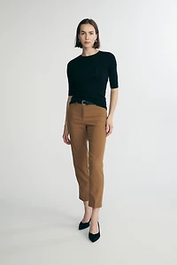 Ribbed top with crew neck