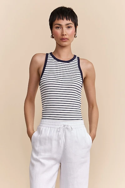 Striped sleeveless tank top