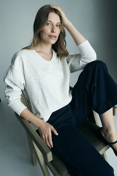Oversized V-Neck Sweatshirt