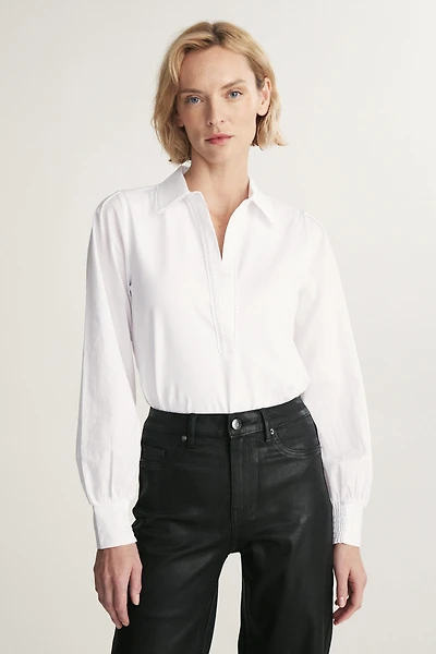 Mix media top with lace detail