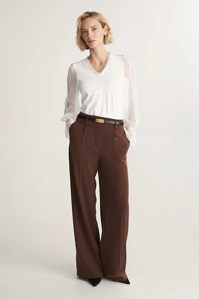 Jersey top with combo puffy sleeve