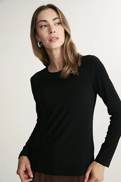 Slim-fit crewneck long-sleeve top