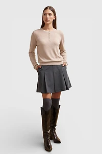 Henley collar sweater with lurex detail