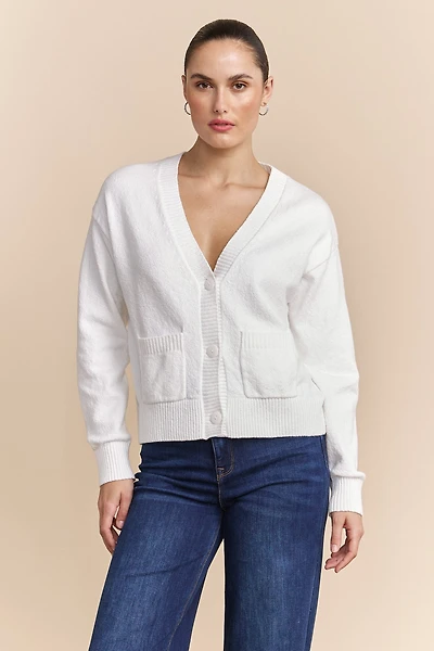 Oversized boucle cotton cardigan