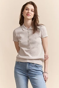 Polo en maille texturée