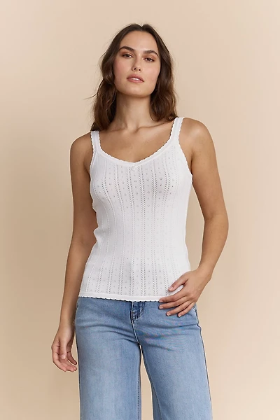 Pointelle knit cami