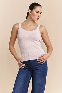 Pointelle knit cami