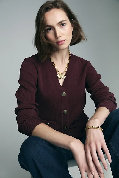 Cardigan à col en V
