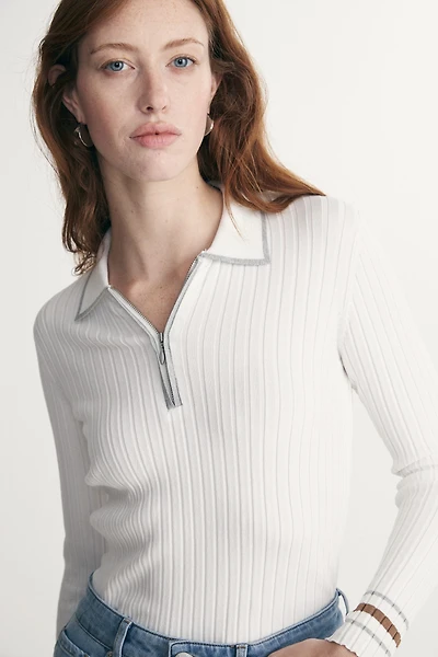 Polo en maille côtelée