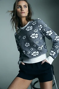 Floral jacquard sweater